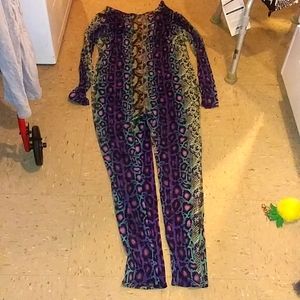 SHEER multicolored snake print catsuit size 1X